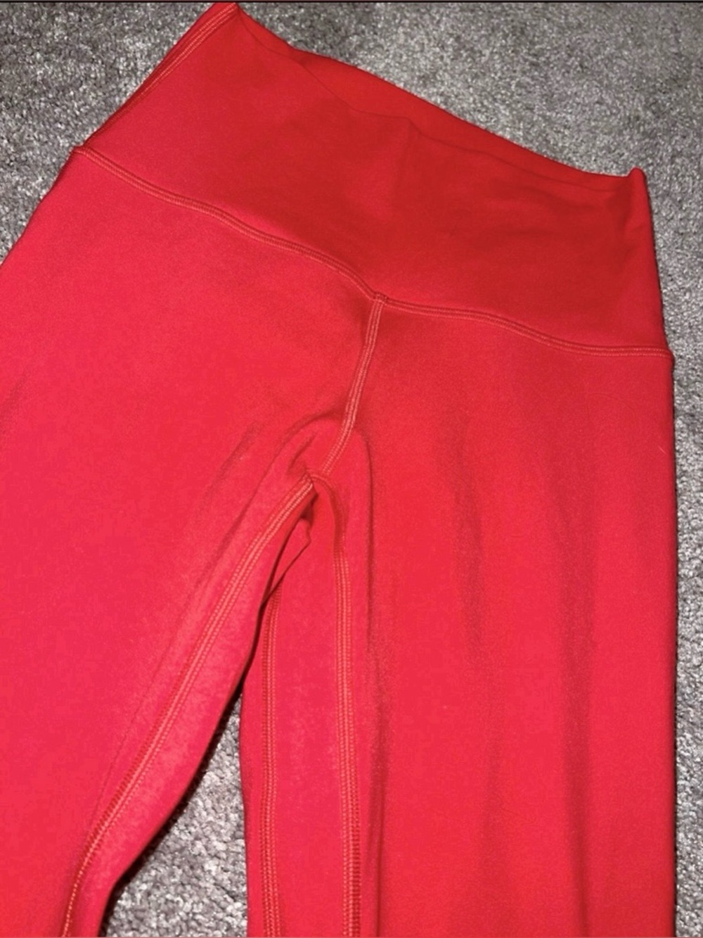 Lululemon Orange Red Double Lined Align leggings Sz 4 25”